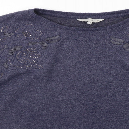 Nutmeg Womens Blue   Pullover Jumper Size 10