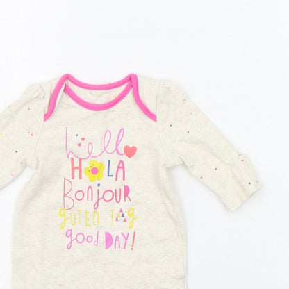 Mothercare Baby Beige Geometric  Babygrow One-Piece Size 0-3 Months