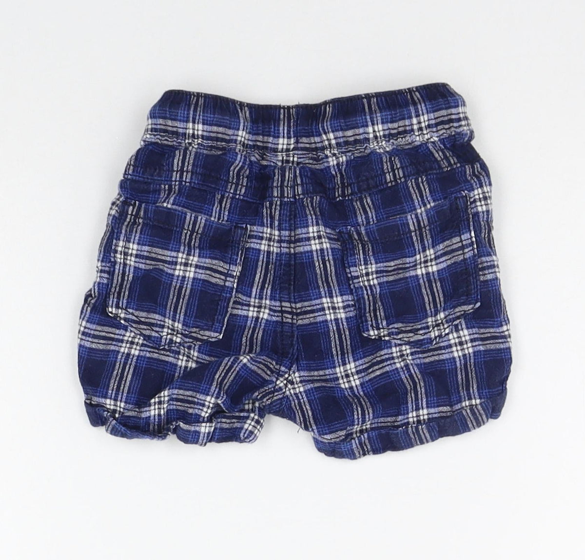 NEXT Boys Blue Check  Cropped Trousers Size 9-12 Months