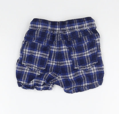 NEXT Boys Blue Check  Cropped Trousers Size 9-12 Months