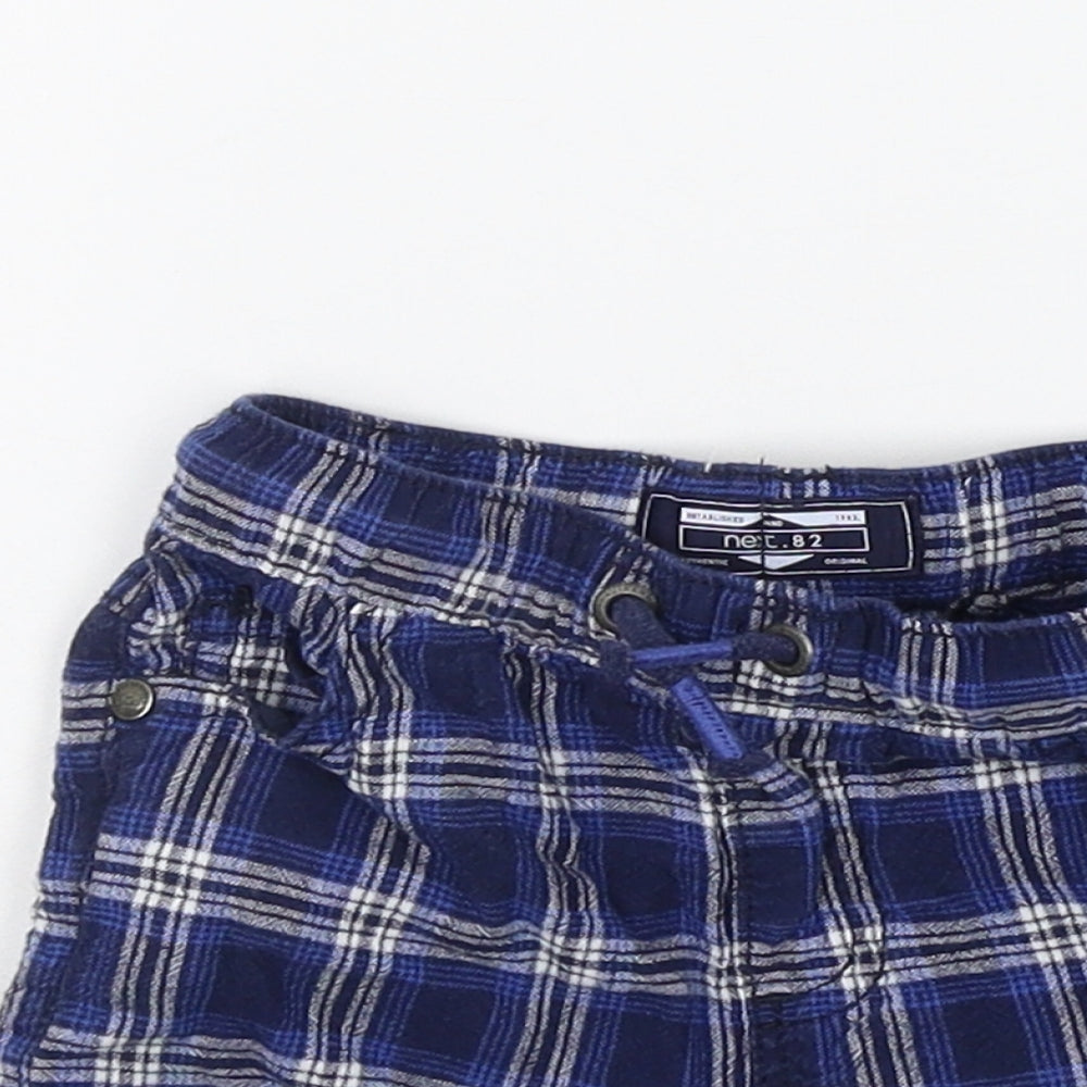 NEXT Boys Blue Check  Cropped Trousers Size 9-12 Months