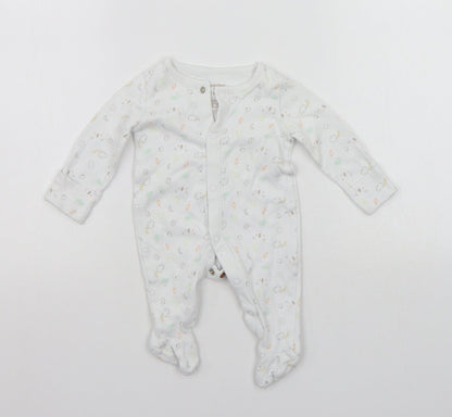 F&F Baby White Geometric  Babygrow One-Piece Size 0-3 Months