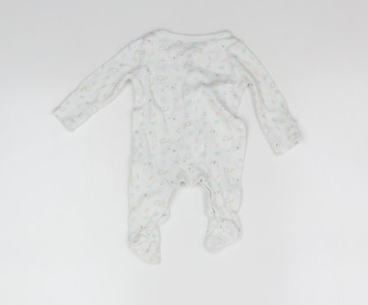 F&F Baby White Geometric  Babygrow One-Piece Size 0-3 Months