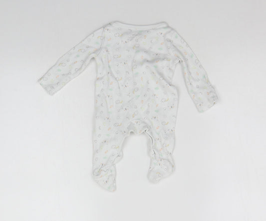 F&F Baby White Geometric  Babygrow One-Piece Size 0-3 Months