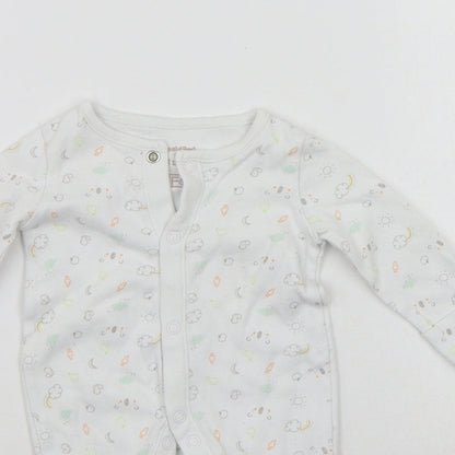 F&F Baby White Geometric  Babygrow One-Piece Size 0-3 Months