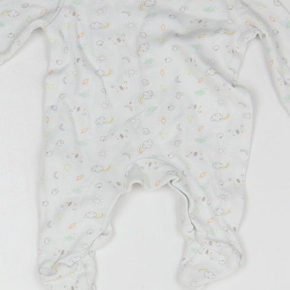 F&F Baby White Geometric  Babygrow One-Piece Size 0-3 Months