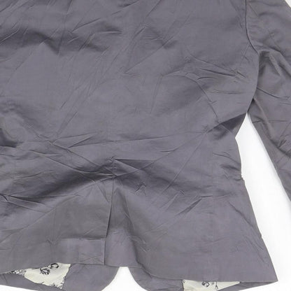 H&M Womens Grey Ikat  Jacket Blazer Size 6