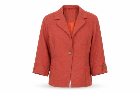 Womens UK Size 10 Per Una Regular Orange Suit Jacket