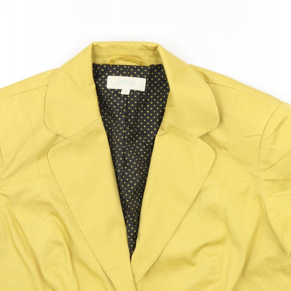 Womens UK Size 12 Marks and Spencer Regular Yellow Blazer