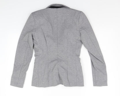 H&M Womens Grey Striped  Jacket Suit Jacket Size 6