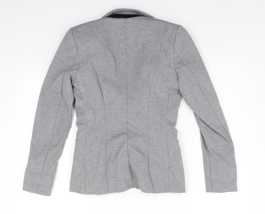 H&M Womens Grey Striped  Jacket Suit Jacket Size 6