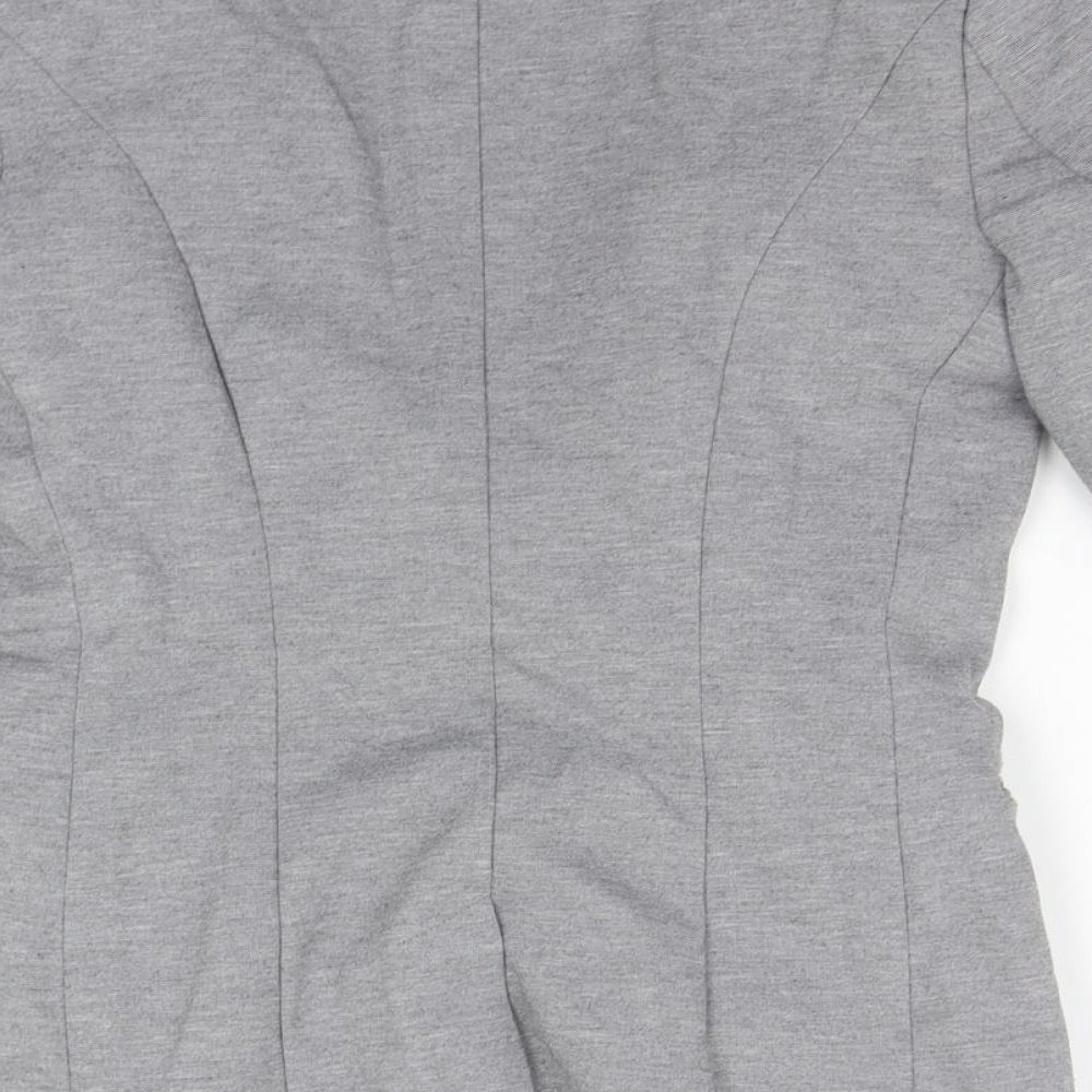 H&M Womens Grey Striped  Jacket Suit Jacket Size 6