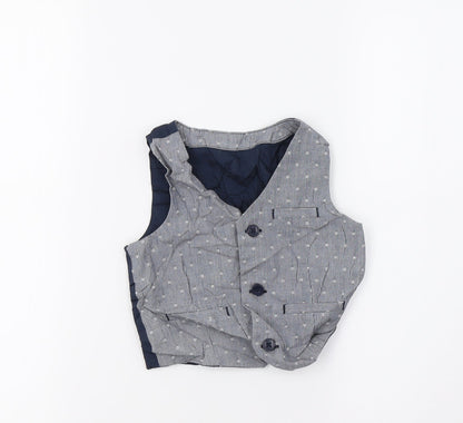 Primark Boys Blue   Tuxedo Suit Waistcoat Size 12-18 Months