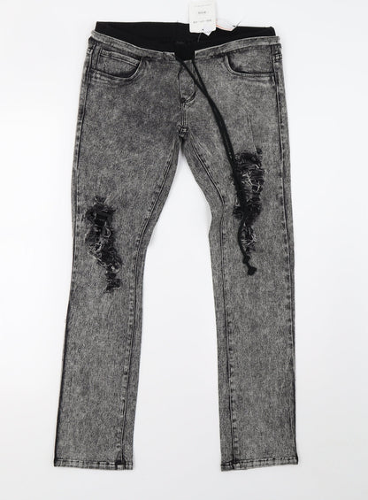 Womens UK Size 10 Preworn Regular Fit Skinny Grey Jeans