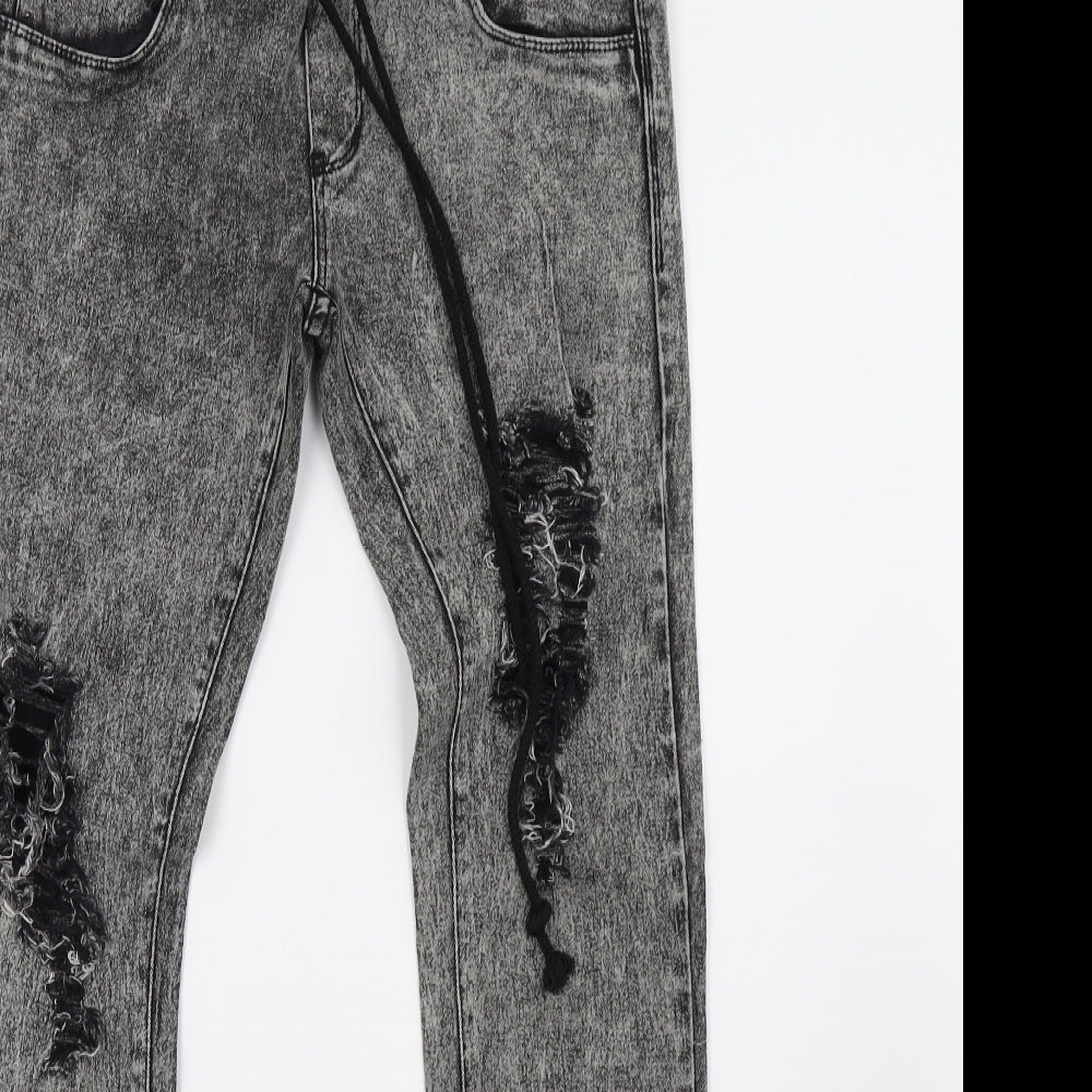 Womens UK Size 10 Preworn Regular Fit Skinny Grey Jeans
