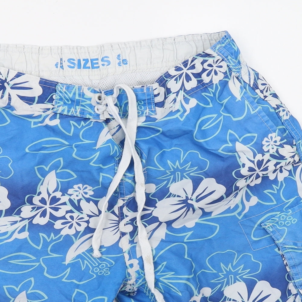 Cedar Wood State Mens Blue Geometric  Sweat Shorts Size S