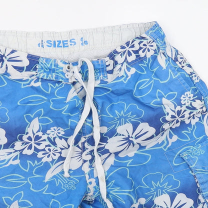 Cedar Wood State Mens Blue Geometric  Sweat Shorts Size S