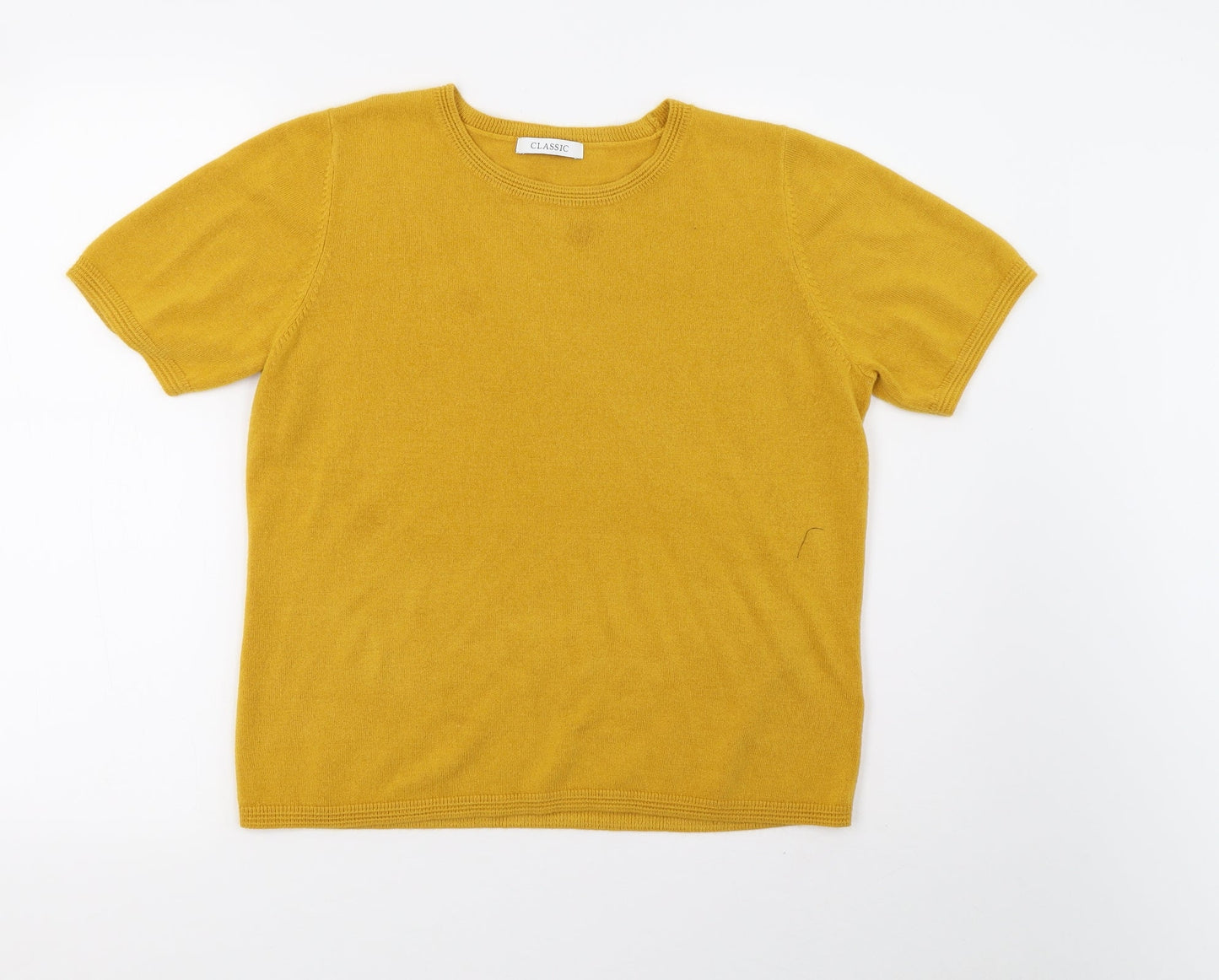 Marks and Spencer Womens Yellow  Knit Basic T-Shirt Size 14