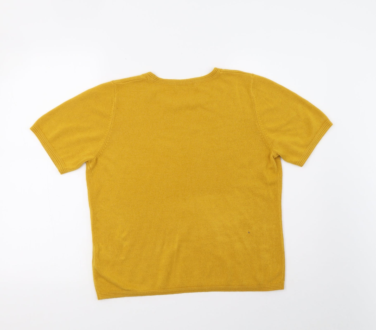 Marks and Spencer Womens Yellow  Knit Basic T-Shirt Size 14