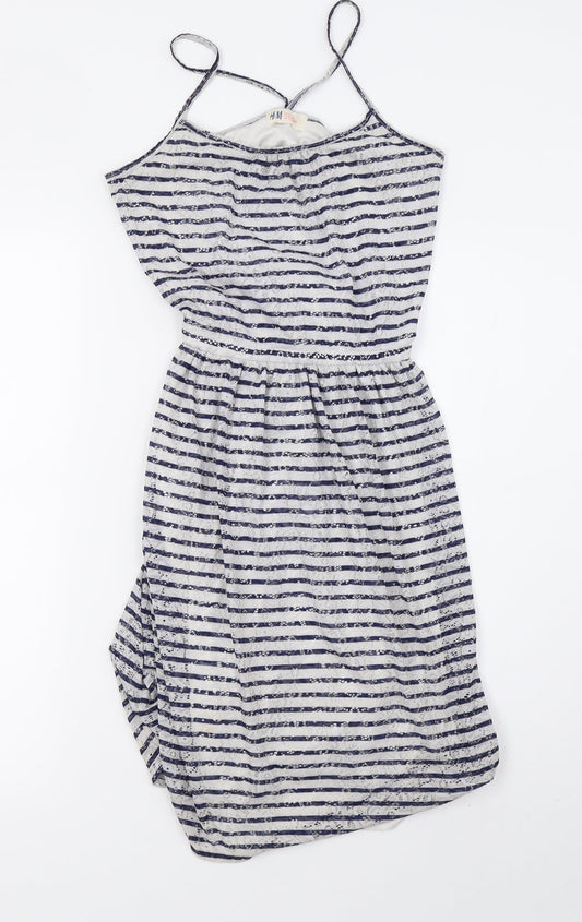 H&M Womens Grey Striped  A-Line  Size S