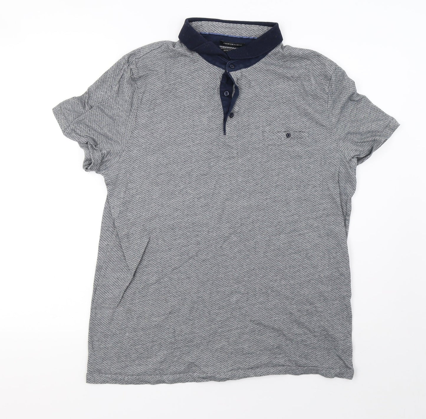 F&F Mens Black Geometric   Polo Size L