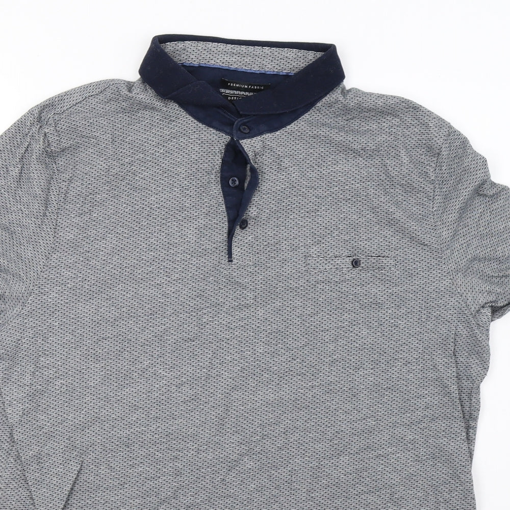 F&F Mens Black Geometric   Polo Size L