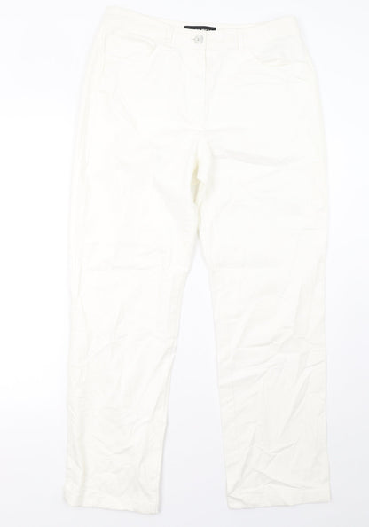 Gerry Weber Womens White  Denim Trousers  Size 14 L30 in