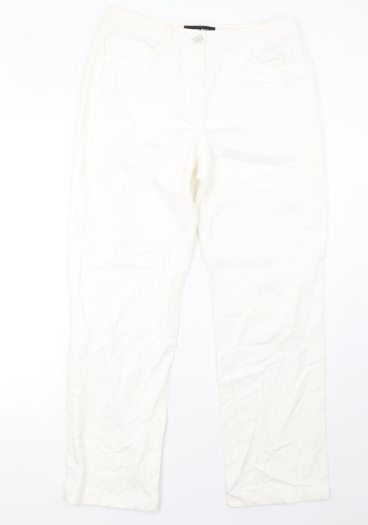 Gerry Weber Womens White  Denim Trousers  Size 14 L30 in