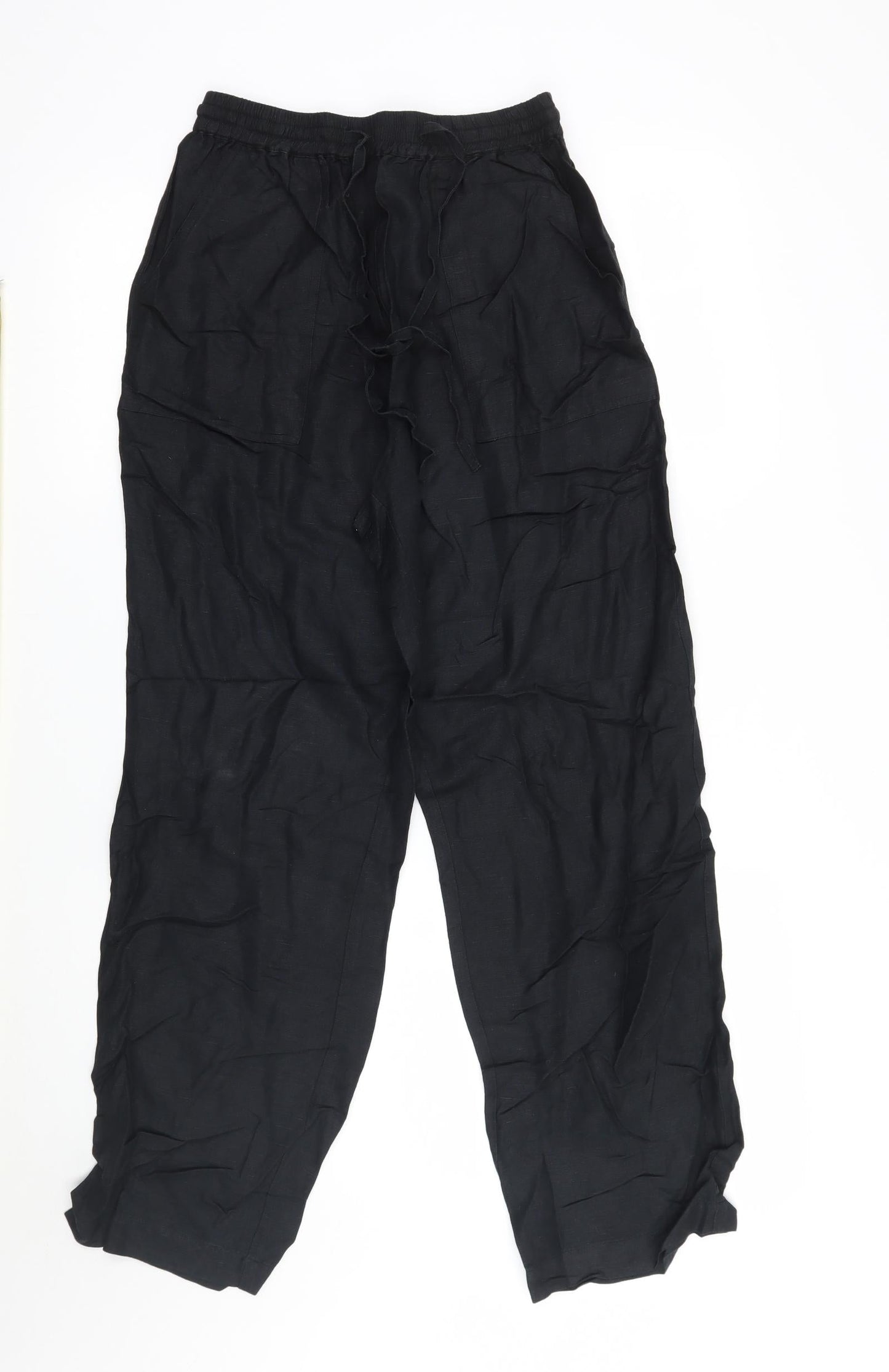Womens UK Size 12 Preworn Regular Fit  Black Trousers