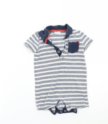 F&F Baby White Striped  Babygrow One-Piece Size 6-9 Months