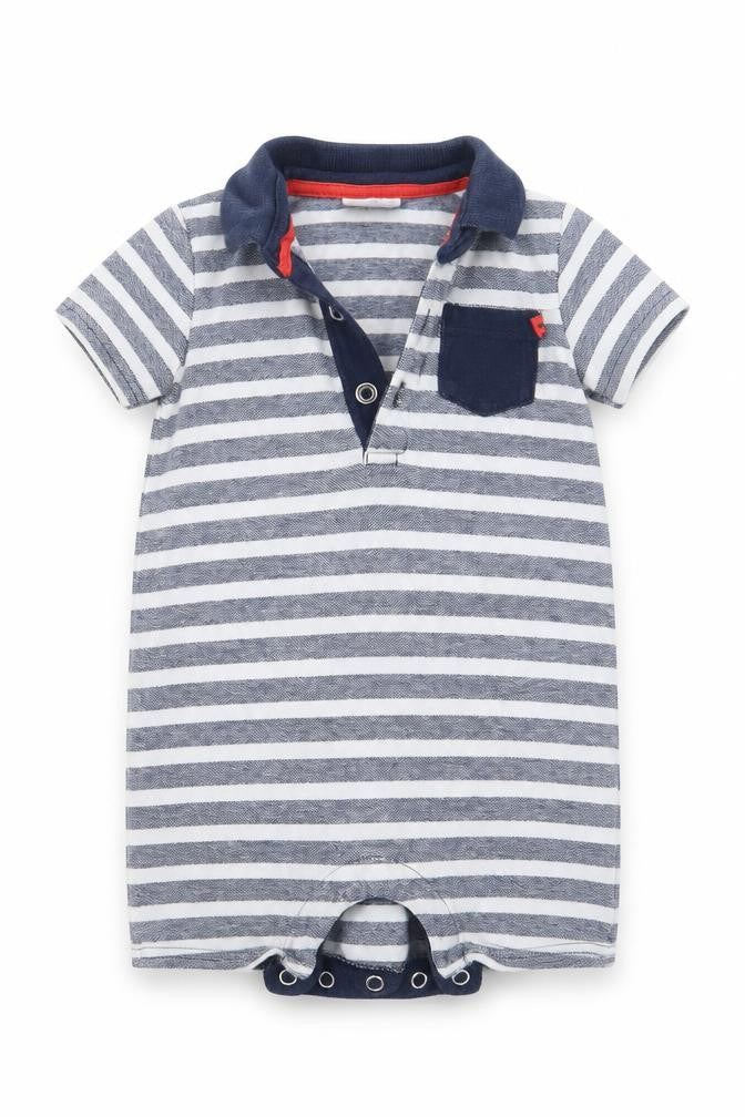 F&F Baby White Striped  Babygrow One-Piece Size 6-9 Months