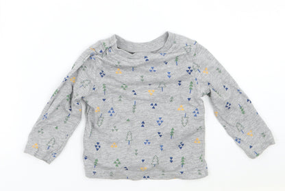 TU Boys Grey Geometric  Basic T-Shirt Size 3-6 Months