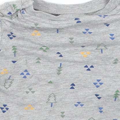 TU Boys Grey Geometric  Basic T-Shirt Size 3-6 Months