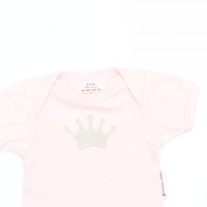Beauty And The Bib Girls Pink   Babygrow One-Piece Size 6-9 Months