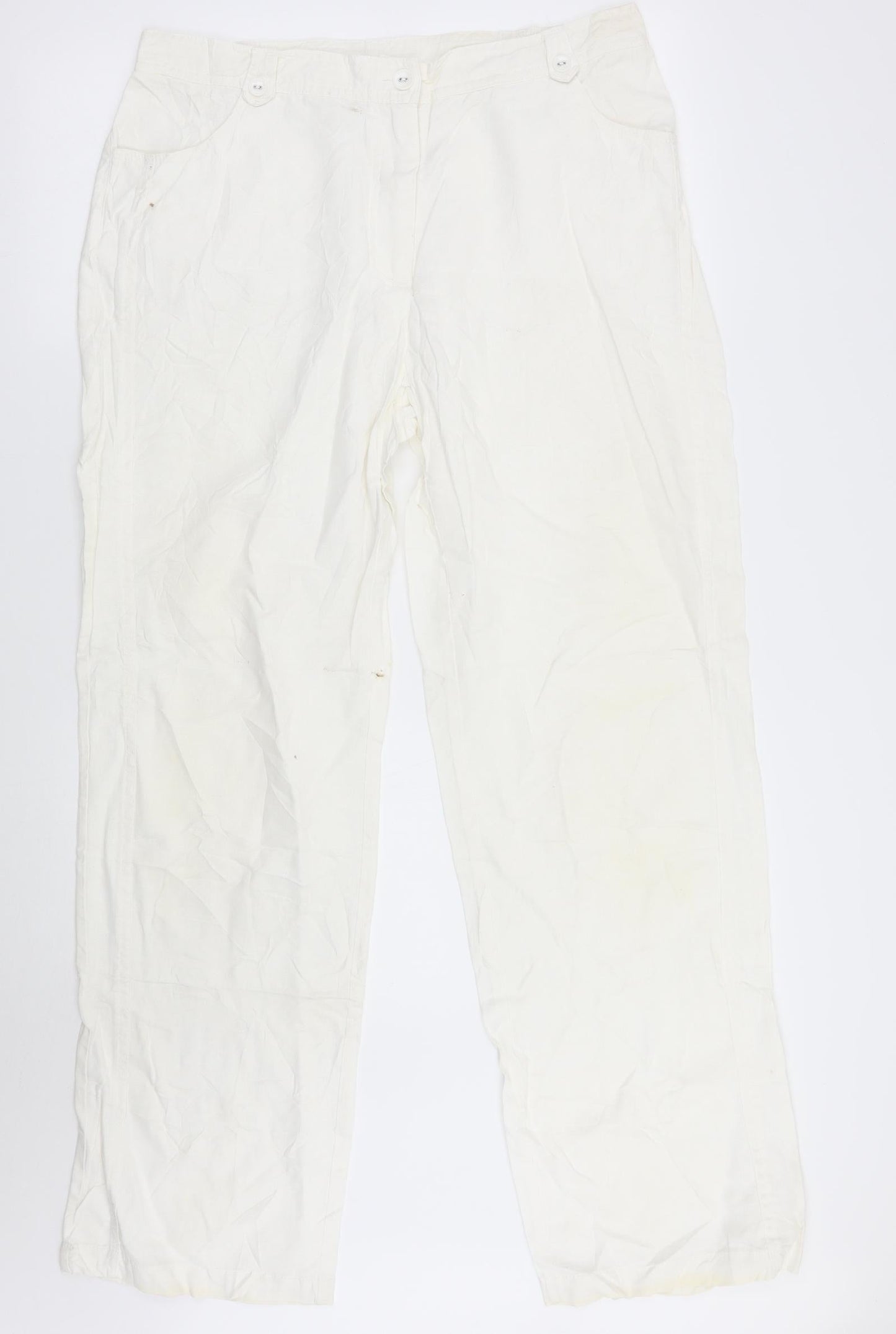 Womens UK Size 18 Canda Regular Fit  White Trousers