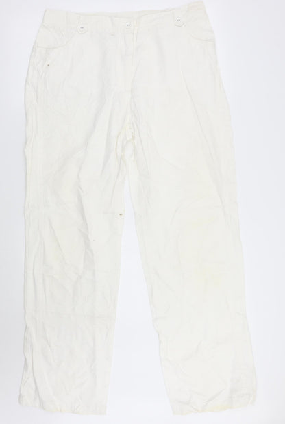 Womens UK Size 18 Canda Regular Fit  White Trousers