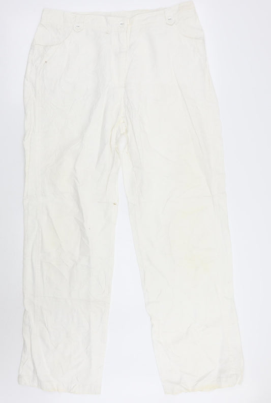 Womens UK Size 18 Canda Regular Fit  White Trousers