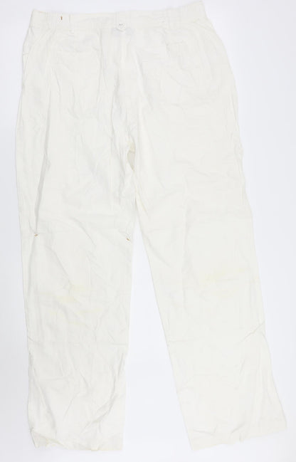 Womens UK Size 18 Canda Regular Fit  White Trousers