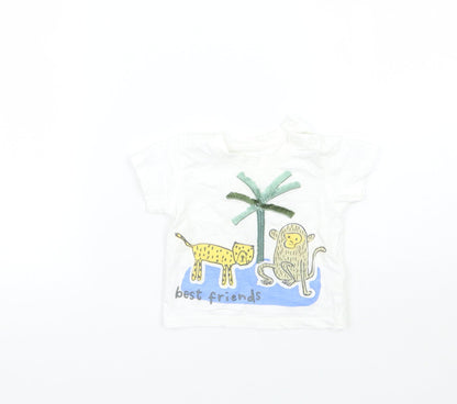 Marks & Spencer Boys White   Basic T-Shirt Size 0-3 Months
