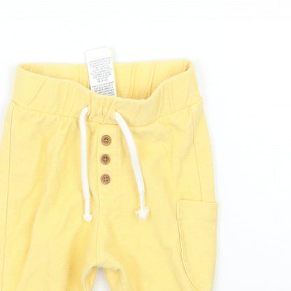 Marks and Spencer Girls Yellow   Sweatpants Trousers Size 3-6 Months