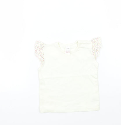 NEXT Girls White   Basic T-Shirt Size 6-9 Months