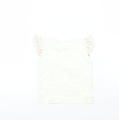 NEXT Girls White   Basic T-Shirt Size 6-9 Months