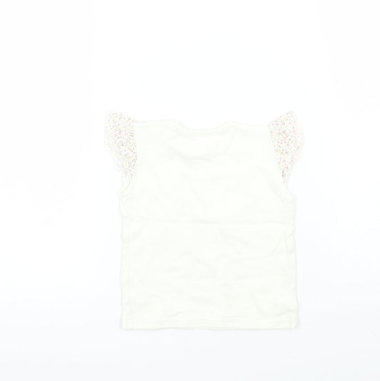 NEXT Girls White   Basic T-Shirt Size 6-9 Months