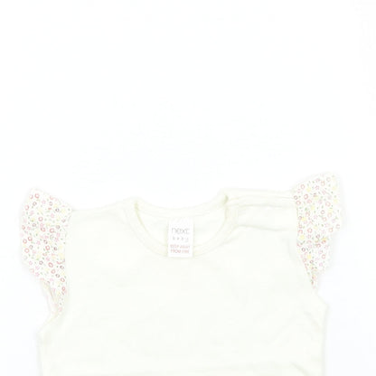 NEXT Girls White   Basic T-Shirt Size 6-9 Months