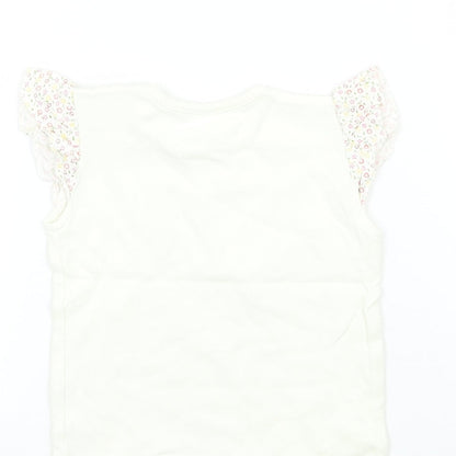 NEXT Girls White   Basic T-Shirt Size 6-9 Months