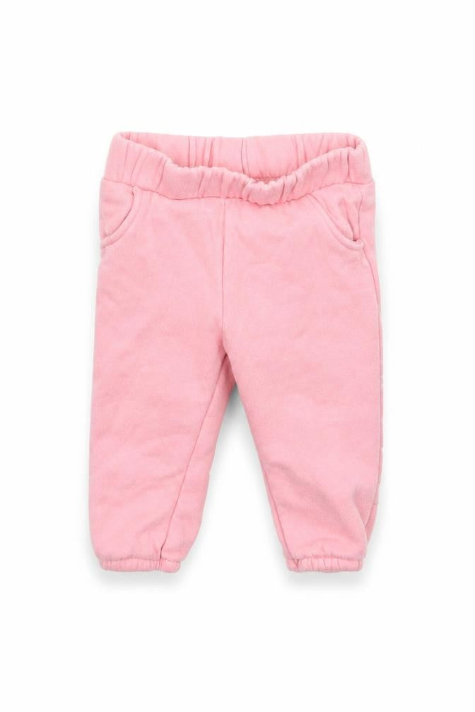 Front view of F&F girls’ pink sweatpants, size 3-6, months