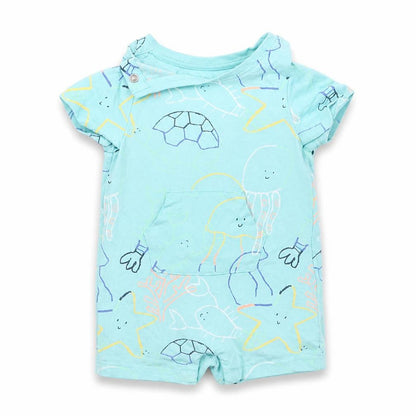 Marks & Spencer Baby Blue Geometric  Babygrow One-Piece Size 0-3 Months