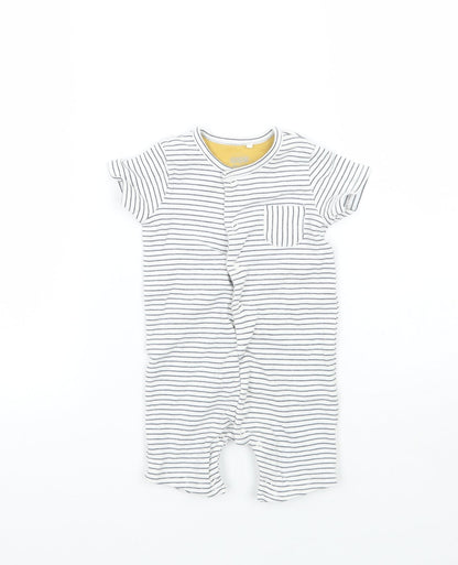 Mammass Baby White Striped  Babygrow One-Piece Size 6-9 Months