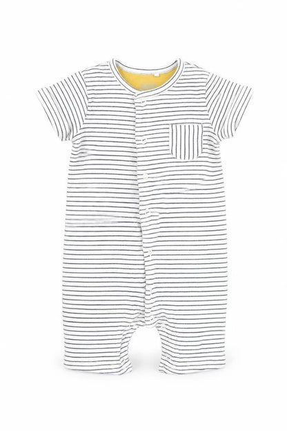 Mammass Baby White Striped  Babygrow One-Piece Size 6-9 Months