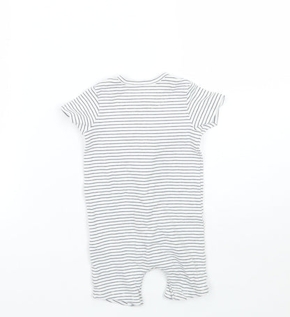 Mammass Baby White Striped  Babygrow One-Piece Size 6-9 Months